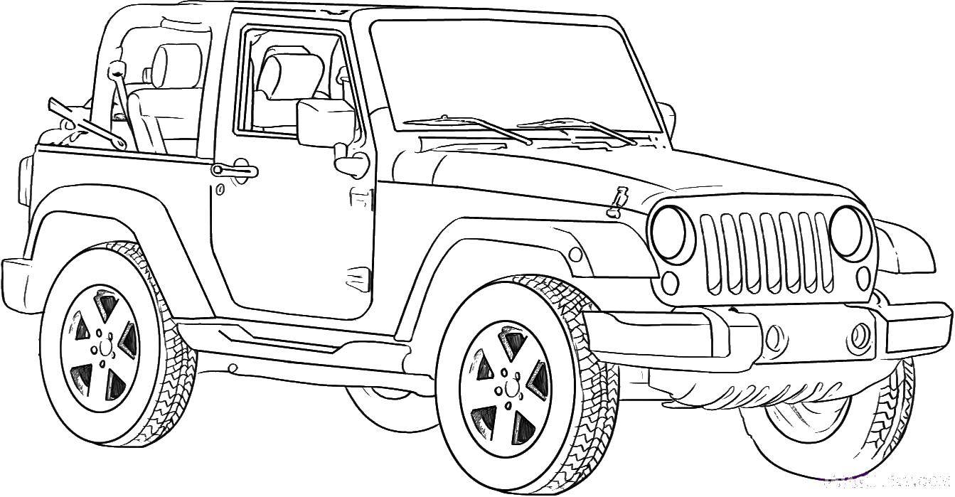 Coloring Jeep. Category machine . Tags:  cars , jeeps, automobiles.