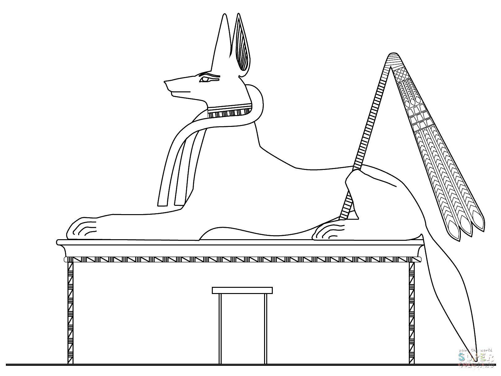 Название: Раскраска Египетская статуя. Категория: Египет. Теги: Египет.