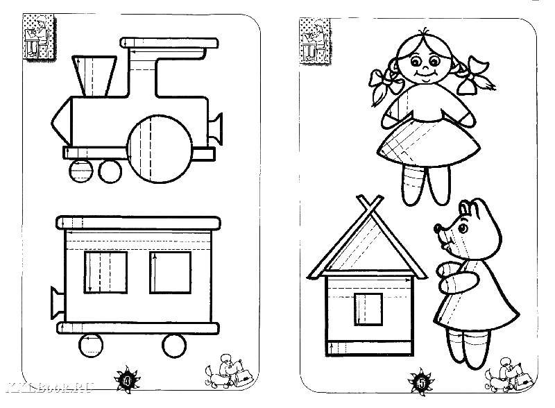 Coloring Toys. Category Crosshatch for preschoolers. Tags:  the dashes, stroke.