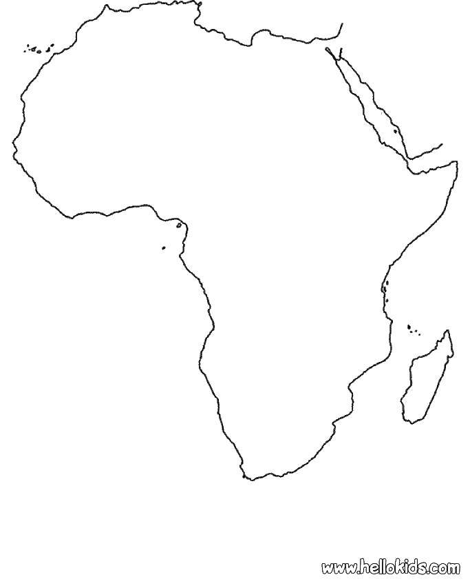 Название: Раскраска Карта африка. Категория: Страны мира. Теги: страны, карты, Африка.