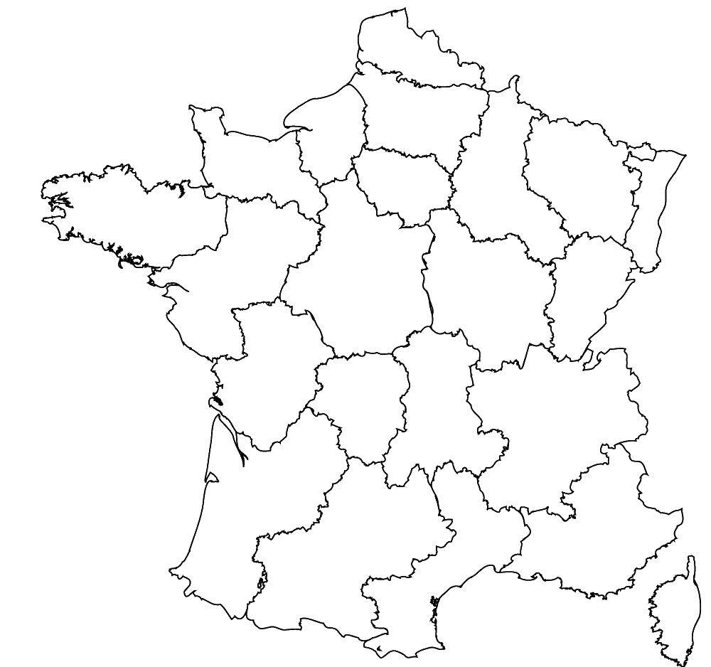 Coloring Map of France. Category coloring. Tags:  map, France.