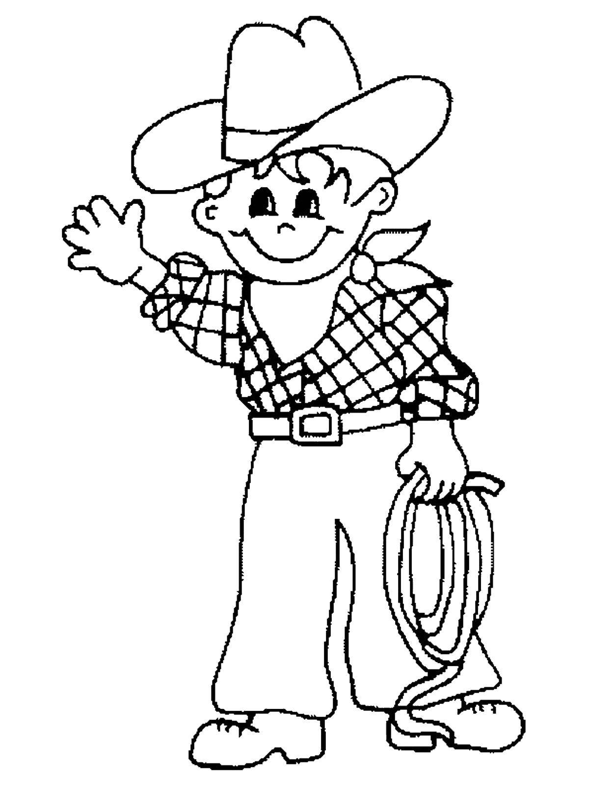 Coloring The cowboy. Category a profession. Tags:  a profession, a farmer, the cowboy.