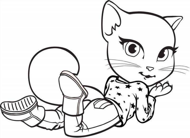 Coloring Cat Angela. Category coloring. Tags:  Tom cat, Angela, games.