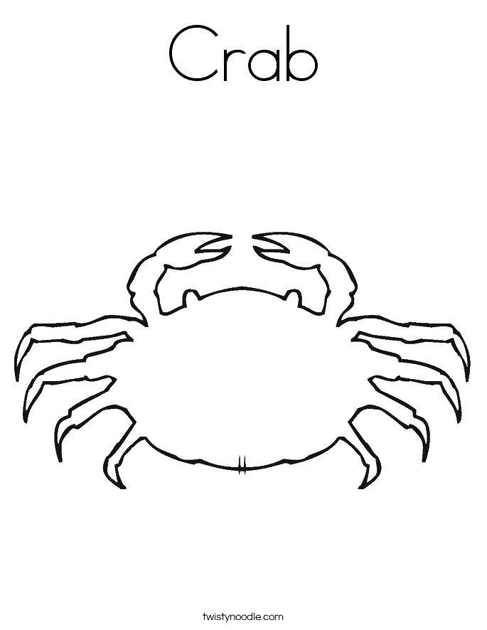 Coloring Crab. Category Crab. Tags:  animals, crab, sea creatures.