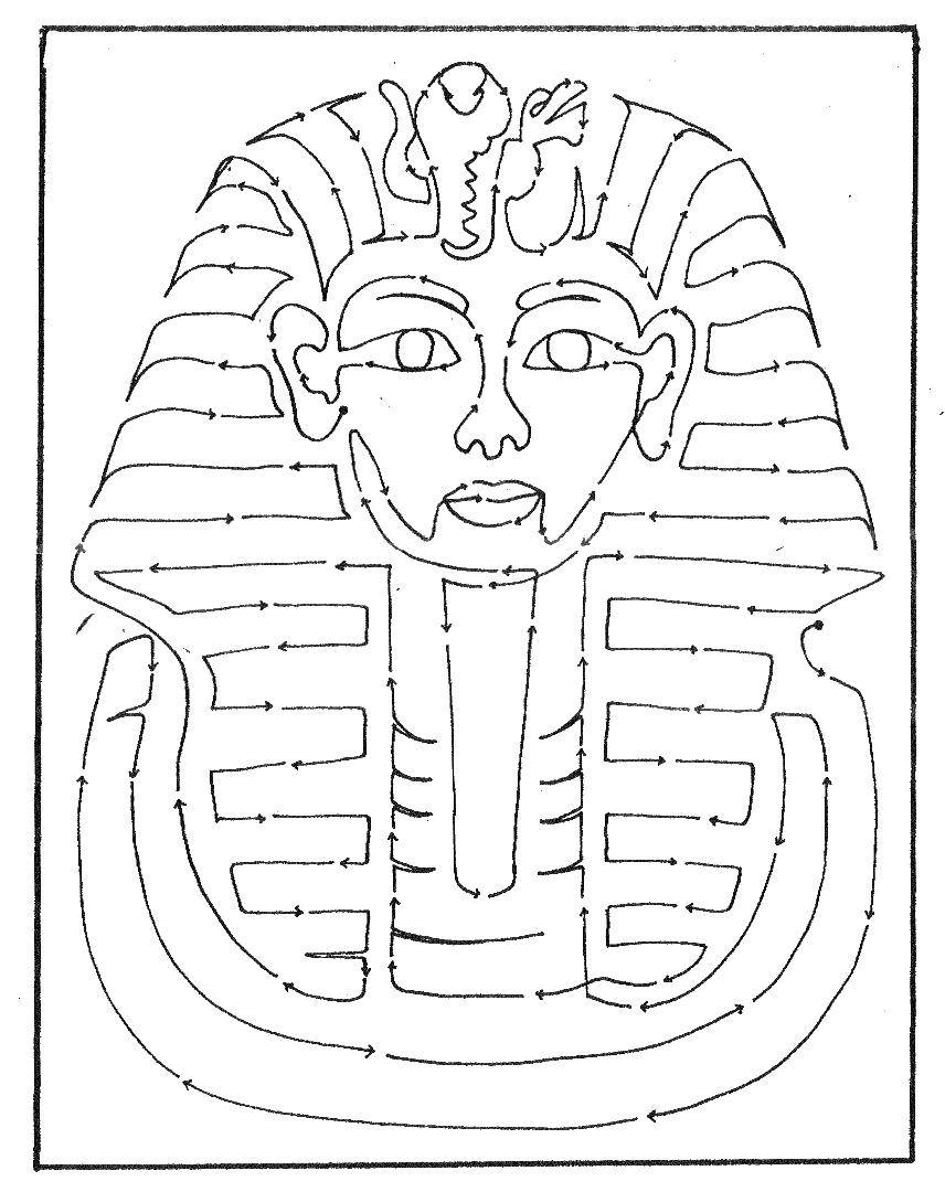 Название: Раскраска Лабиринт фараон. Категория: лабиринты. Теги: египет, фараон, лабиринт.