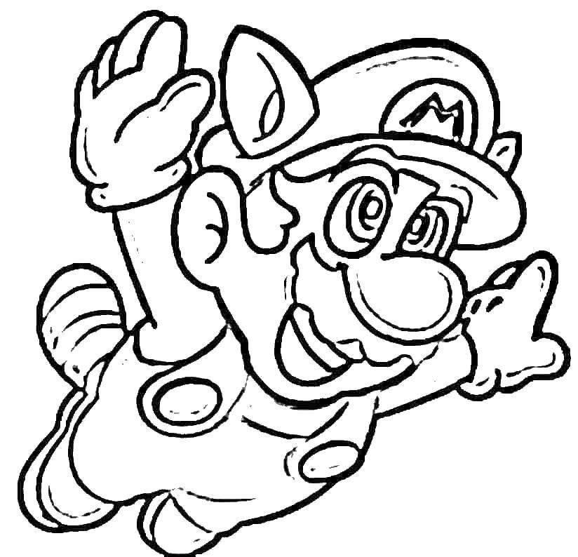 Coloring Flying Mario. Category Mario. Tags:  Mario, games.