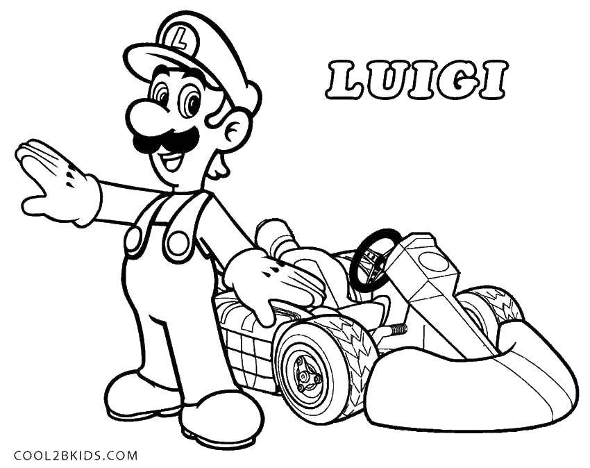 Название: Раскраска Луиджи. Категория: марио. Теги: игры, Луиджи, супер Марио.