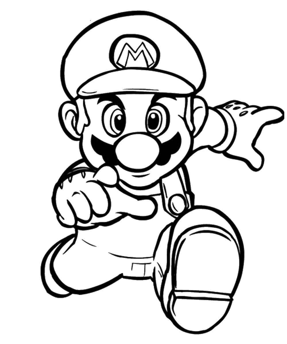 Coloring Mario runs forward. Category Mario. Tags:  games, Mario, super Mario.