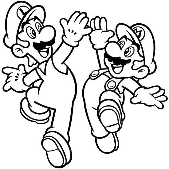 Coloring Mario and Luigi high-five. Category games. Tags:  games, Mario, super Mario.