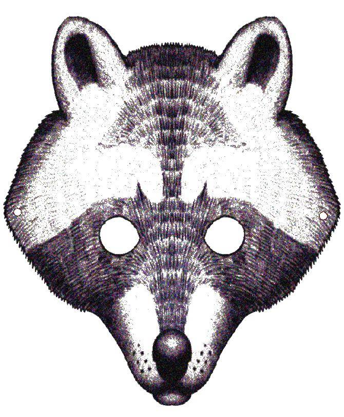 Coloring Mask of the raccoon. Category mask. Tags:  mask raccoon.