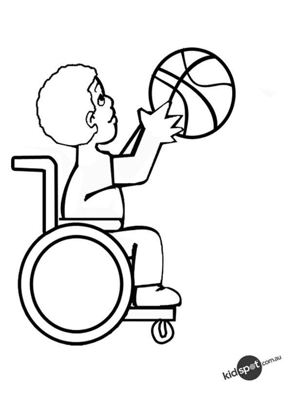 Coloring Paraolympic. Category basketball. Tags:  Sports, basketball, ball, play.