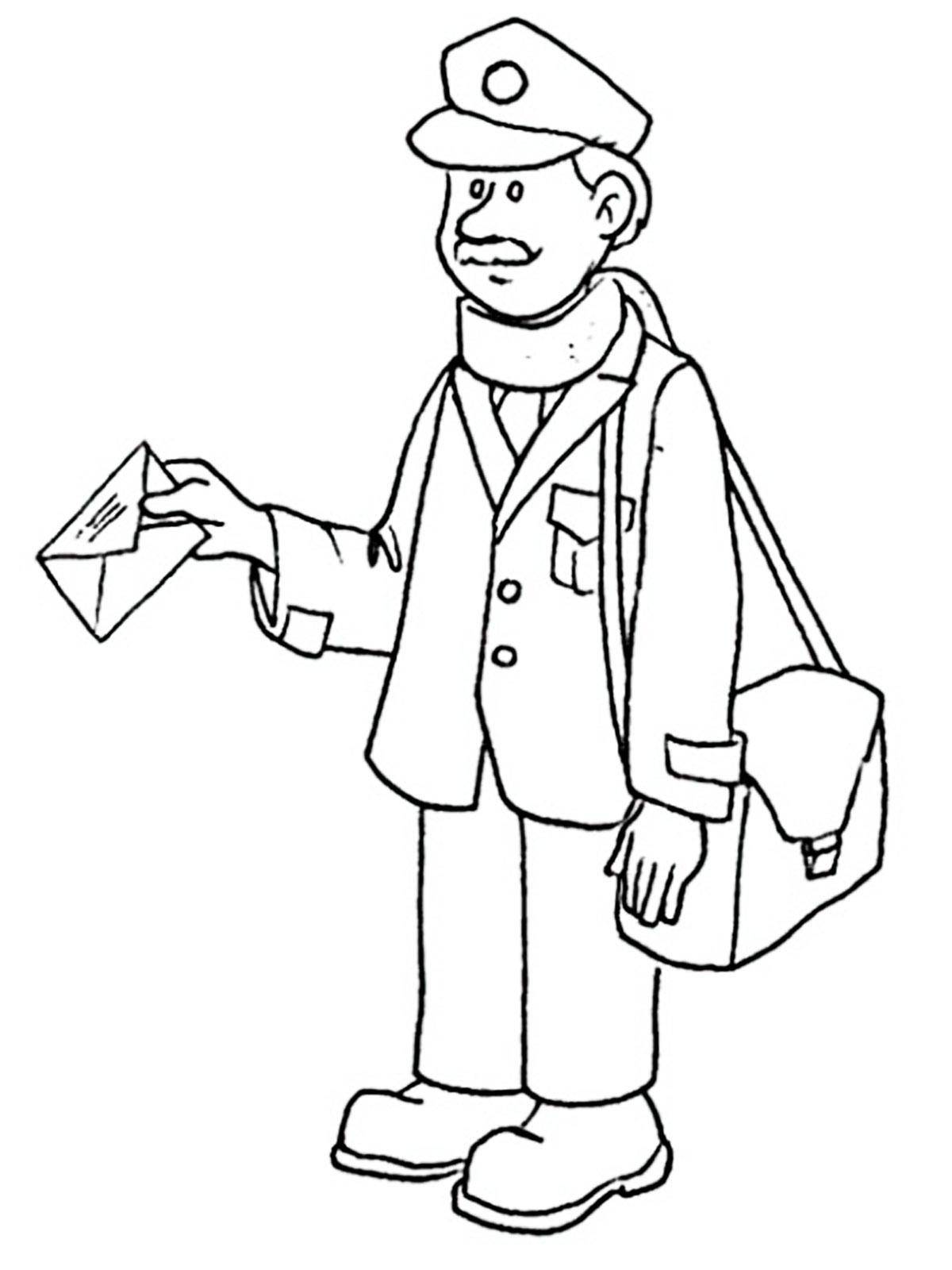 Coloring The postman. Category a profession. Tags:  Profession.