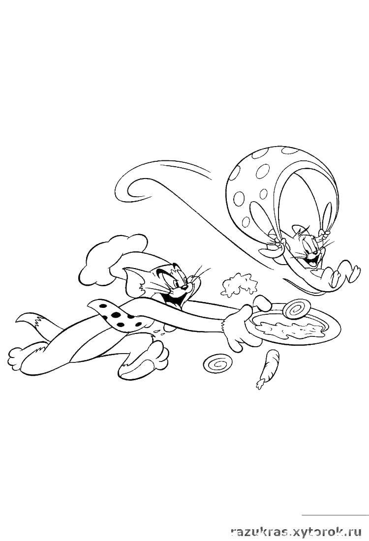 Coloring Chef Tom and Jerry. Category cartoons. Tags:  cartoons, Tom, Jerry.