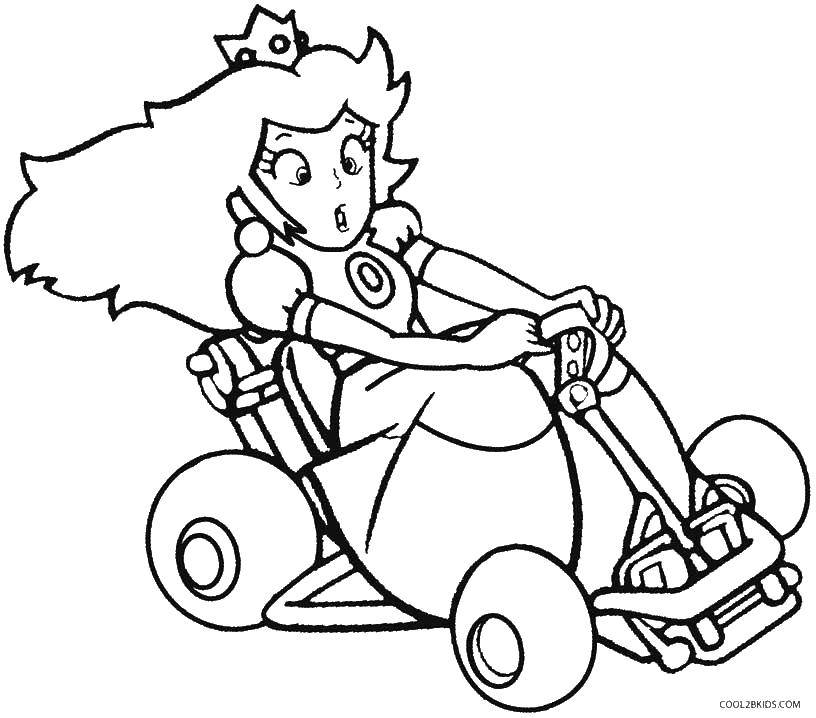 Coloring Princess on a bike. Category Princess. Tags:  Princess bike.