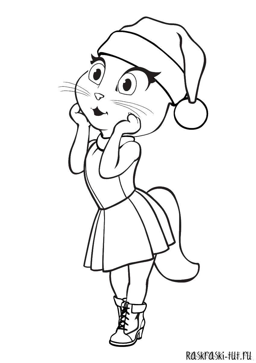 Coloring Christmas Angela. Category coloring. Tags:  games, Tom, Angela, cat.