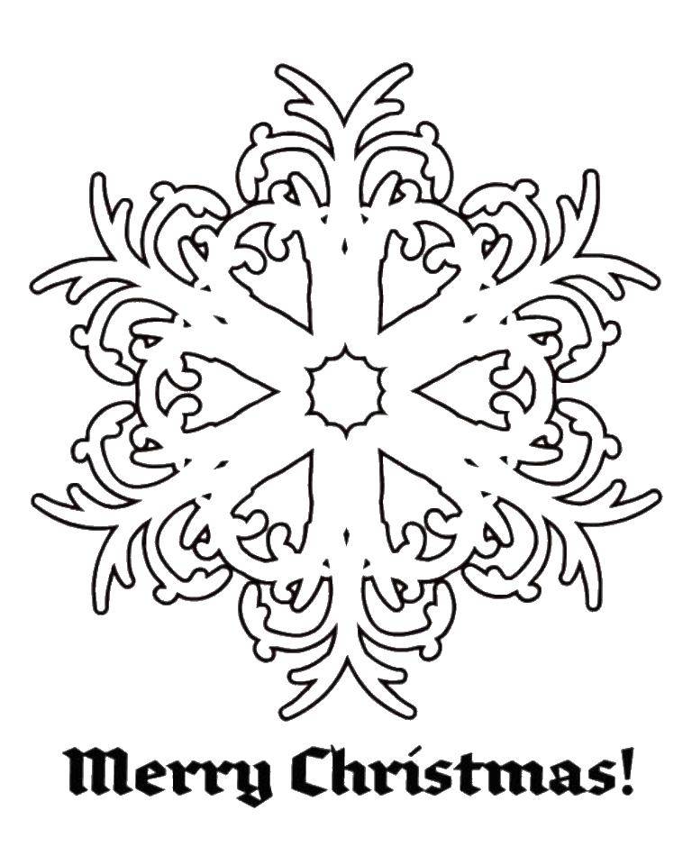 Название: Раскраска Рождественская снежинка. Категория: снежинки. Теги: снежинки, снег, Рождество.