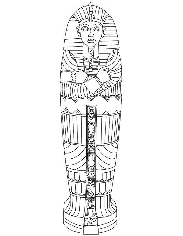 Название: Раскраска Саркофаг. Категория: Египет. Теги: Египет.