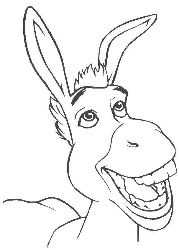 Coloring Happy donkey.. Category Shrek.. Tags:  Cartoon character.