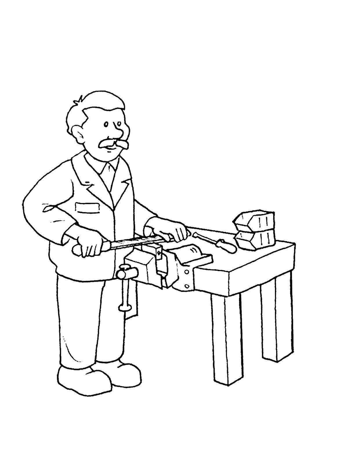 Coloring Carpenter. Category a profession. Tags:  Profession.