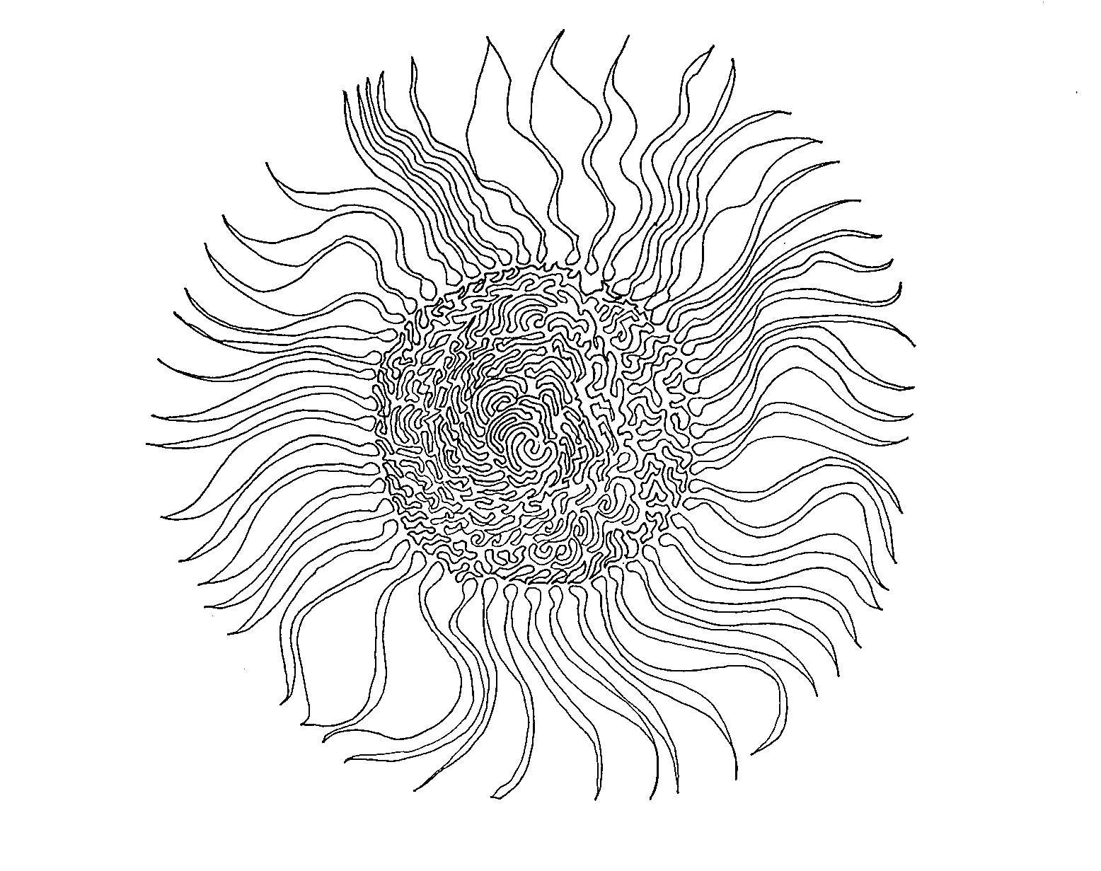 Coloring Strange sun. Category The sun. Tags:  Sun, rays, joy.