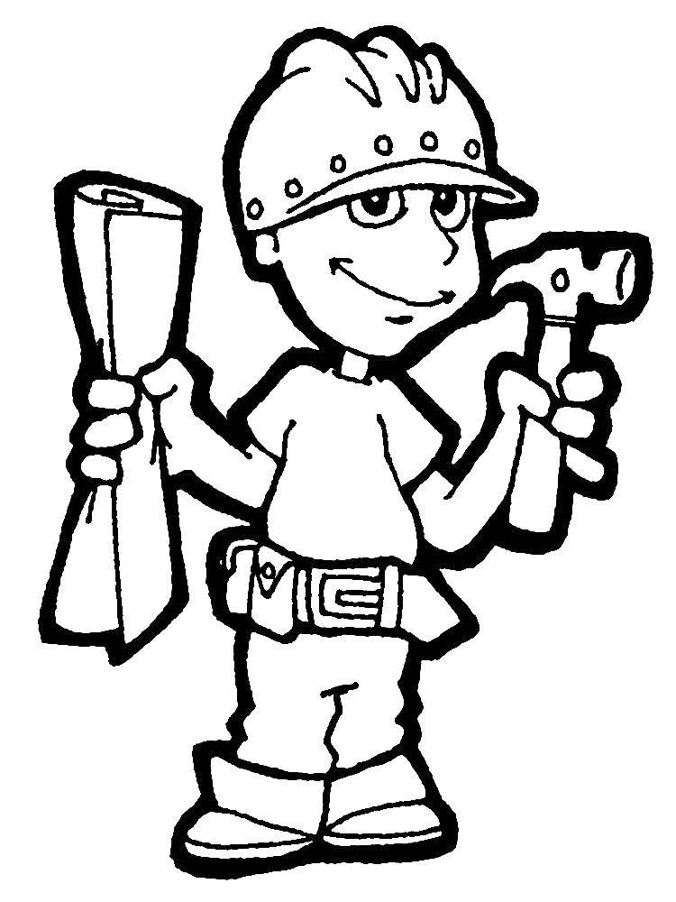 Coloring Builder. Category a profession. Tags:  professions, builders.