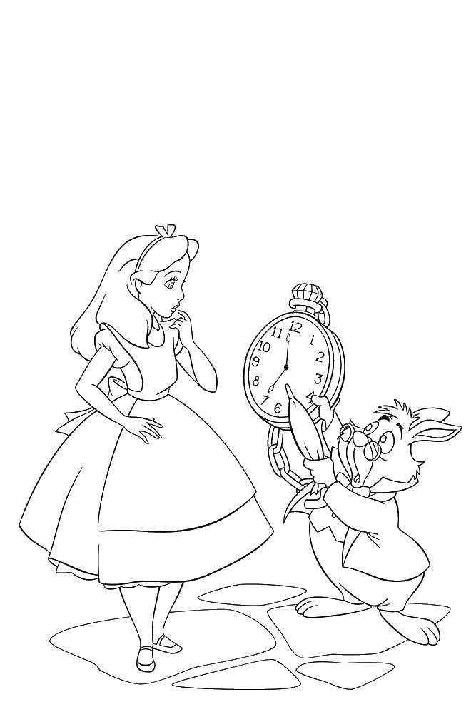 Coloring Alice little time. Category coloring. Tags:  Alice in Wonderland.
