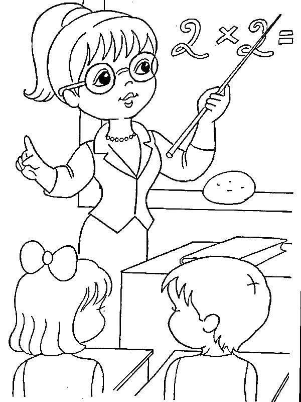 Coloring The teacher and the children. Category a profession. Tags:  profession, children, teacher.