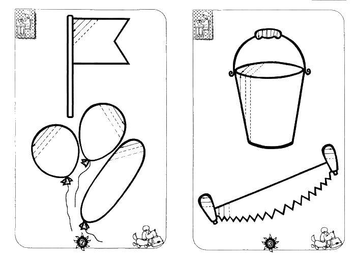 Coloring Shading objects. Category Crosshatch for preschoolers. Tags:  stroking, Doris.