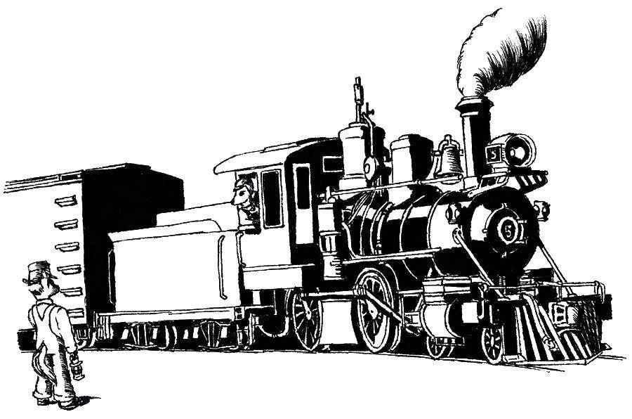 Розмальовки  Старовинний потяг. Завантажити розмальовку транспорт, потяги, паровози.  Роздрукувати ,поїзд,