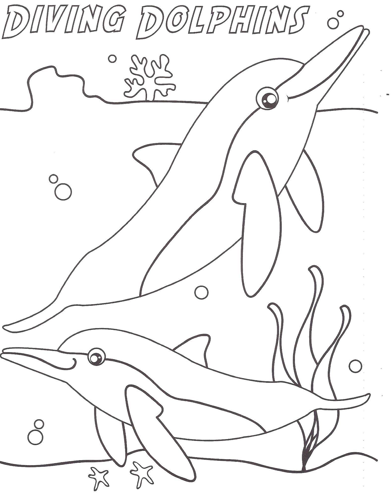 Название: Раскраска Дельфинчики, морское. Категория: морское. Теги: Подводный мир, дельфин.
