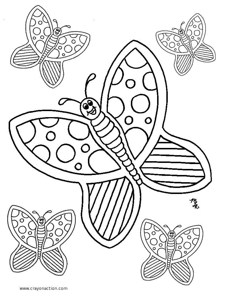 Название: Раскраска Летящие бабочки. Категория: бабочки. Теги: Бабочка.