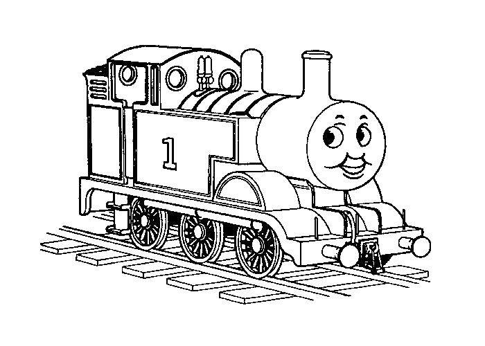 Coloring Thomas the tank engine. Category Coloring pages for kids. Tags:  Train, Thomas, cartoon.