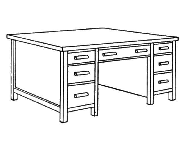 Название: Раскраска Письменный столик. Категория: мебель. Теги: Мебель, стол, стул.