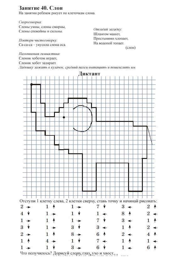 Coloring Elephant. Category graphic dictation. Tags:  mathematics, mystery, elephant.
