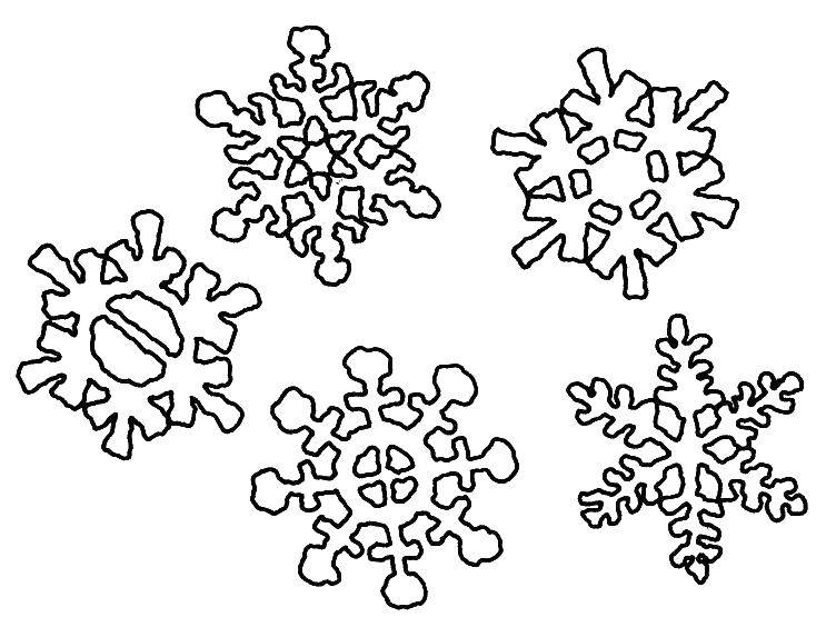 Название: Раскраска Снежинки самых разных форм. Категория: снежинки. Теги: Снежинки, снег, зима.