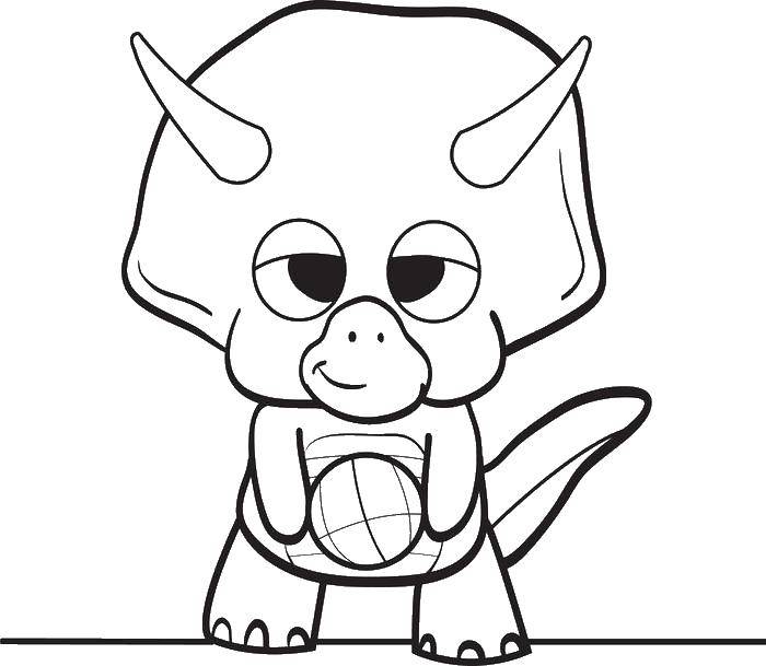 Coloring Triceratops with a ball. Category dinosaur. Tags:  Dinosaurs.