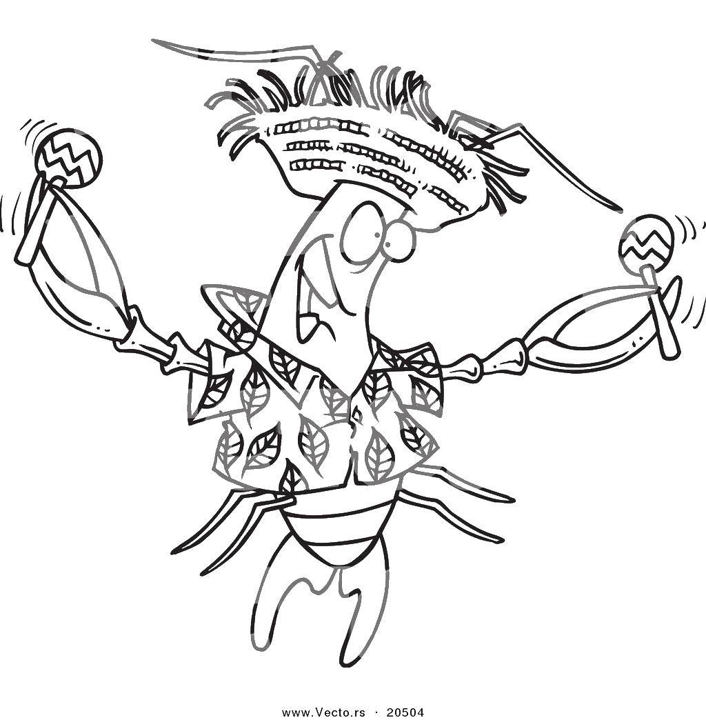 Coloring Fun lobster. Category coloring. Tags:  marine life, crustaceans, lobster.