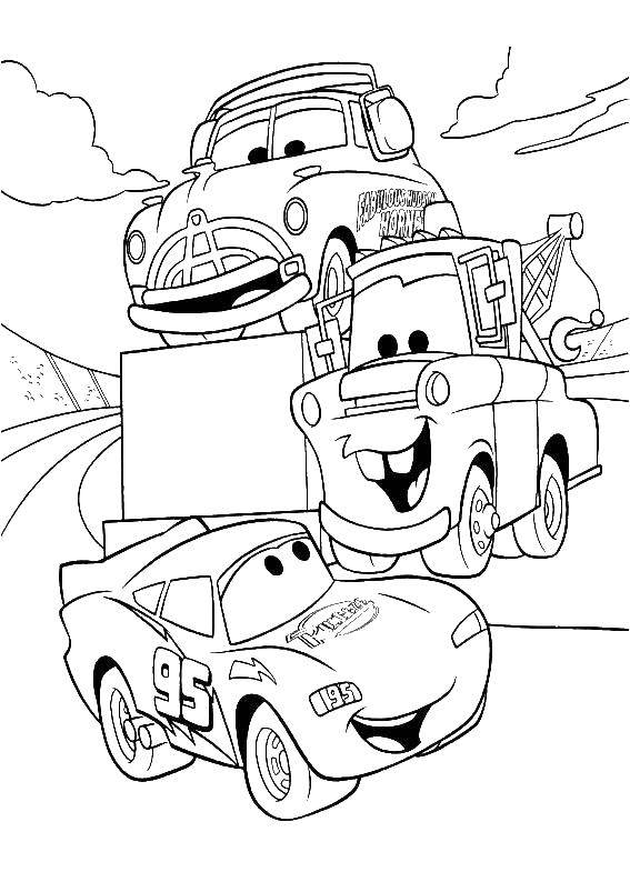 Опис: розмальовки  Машини з мультфільму тачки. Категорія: Тачки. Теги:  машини, мультфільми, Тачки, мультики.