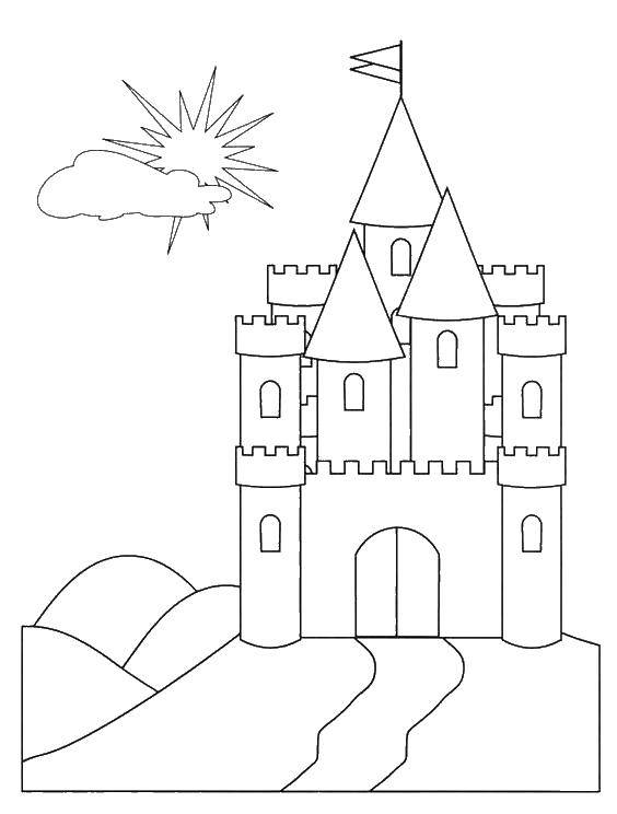 Опис: розмальовки  Сонце над замком. Категорія: замки. Теги:  Замок.