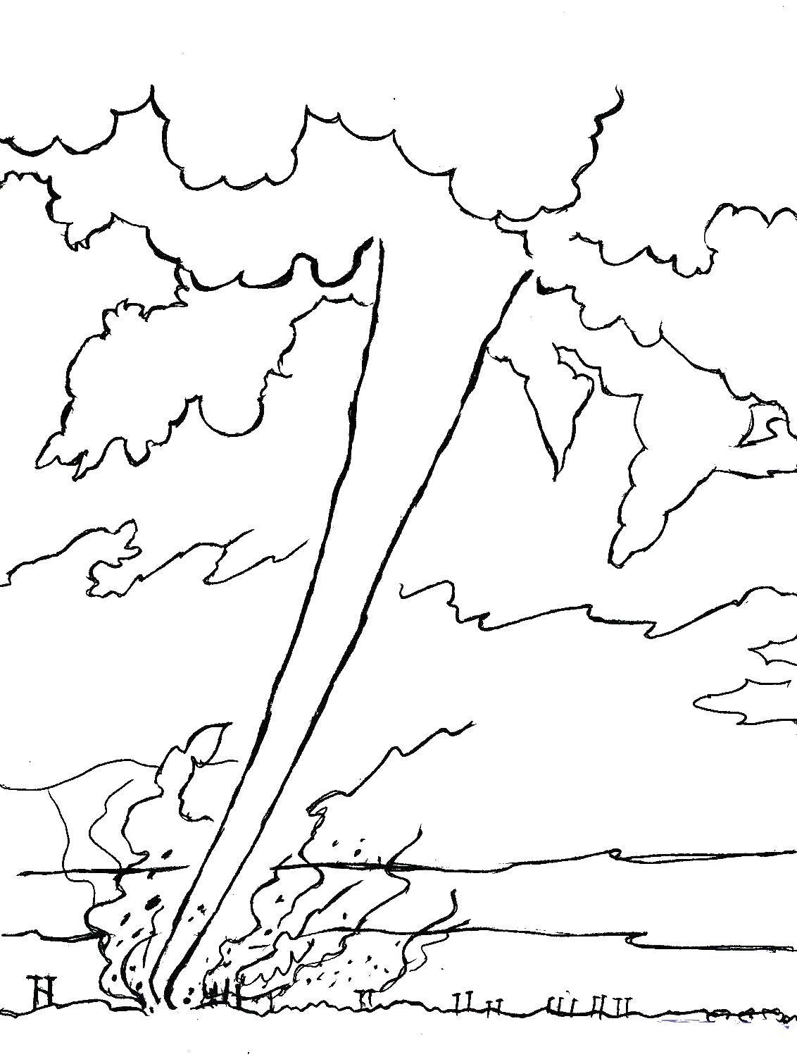 Coloring A large tornado. Category coloring. Tags:  Tornadoes.