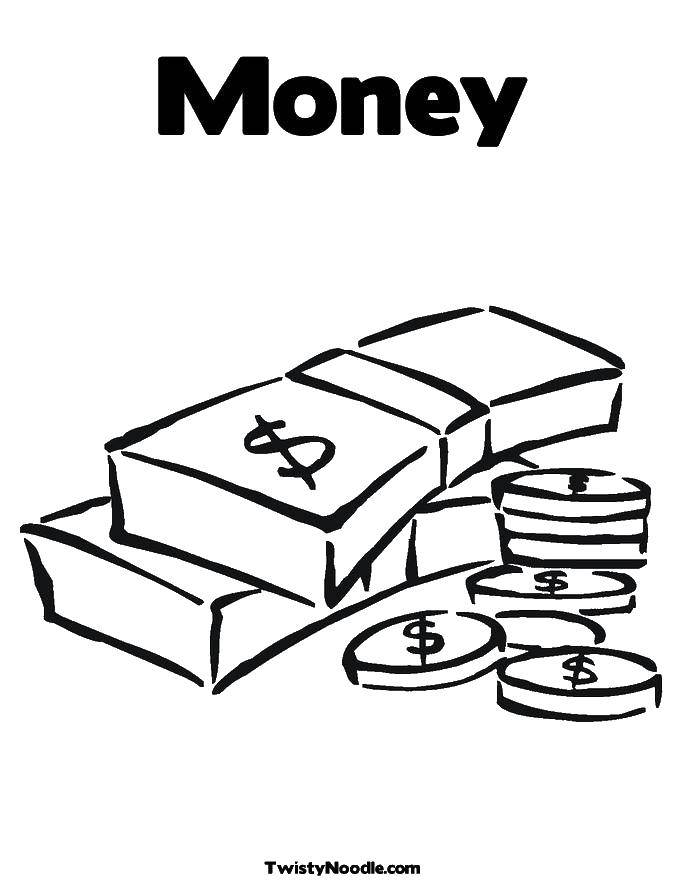 Название: Раскраска Деньги. Категория: Деньги. Теги: деньги, монеты.