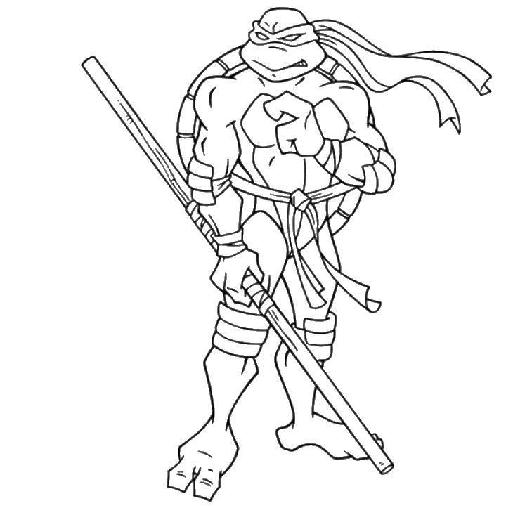 Coloring A wooden stick of Donatello. Category teenage mutant ninja turtles. Tags:  Comics, Teenage Mutant Ninja Turtles.