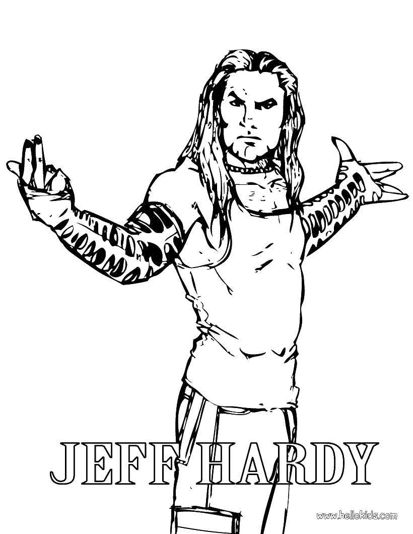 Coloring Jeff hardy. Category coloring. Tags:  Celebrity.
