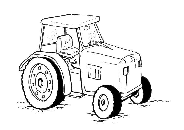 Название: Раскраска Фермерский трактор. Категория: трактор. Теги: тракторы, ферма, спецтехника.