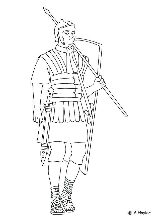 Coloring Gladiator. Category People. Tags:  Romans gladiators, armors.