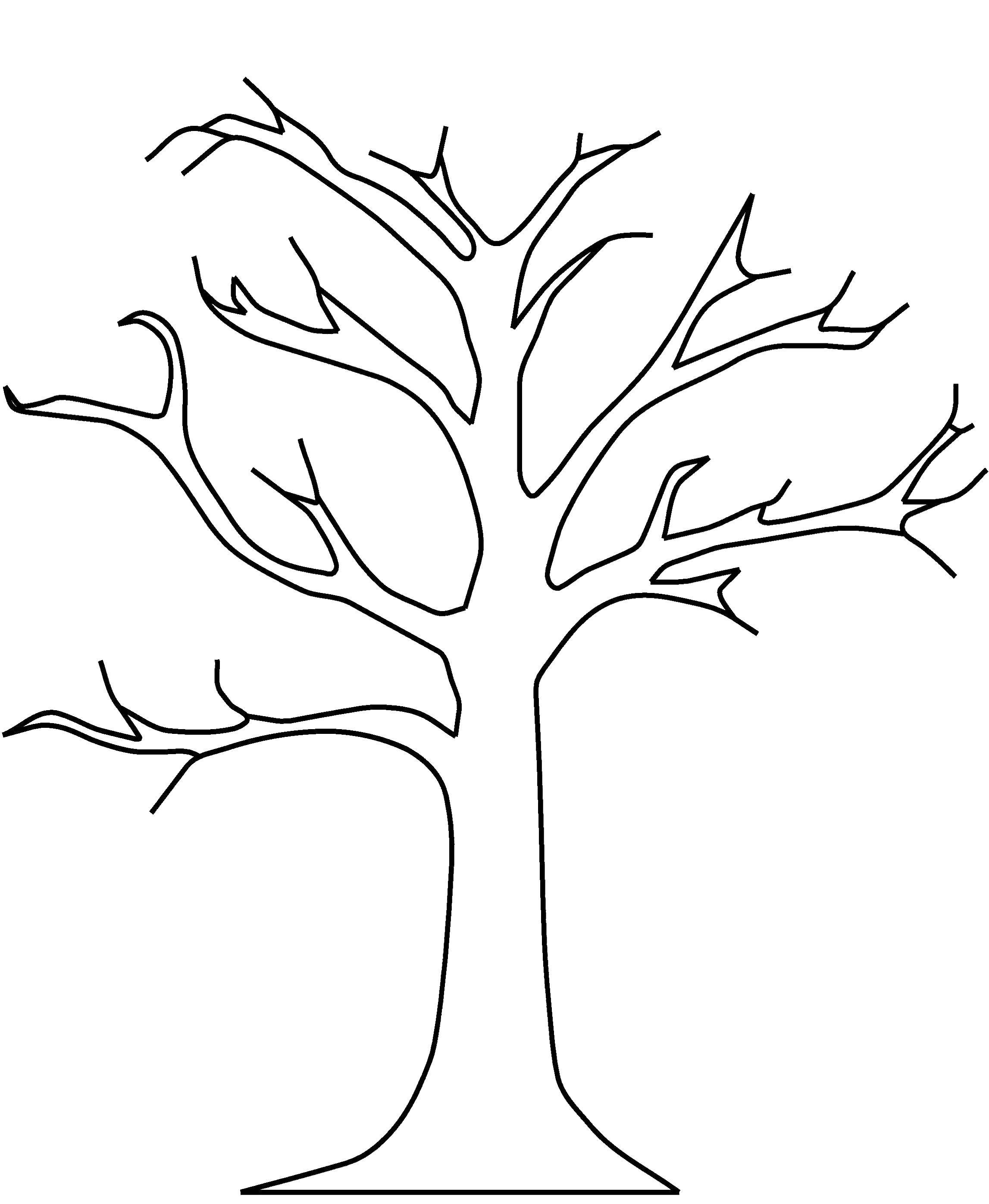 Coloring Bare branches. Category tree. Tags:  Trees, branches.