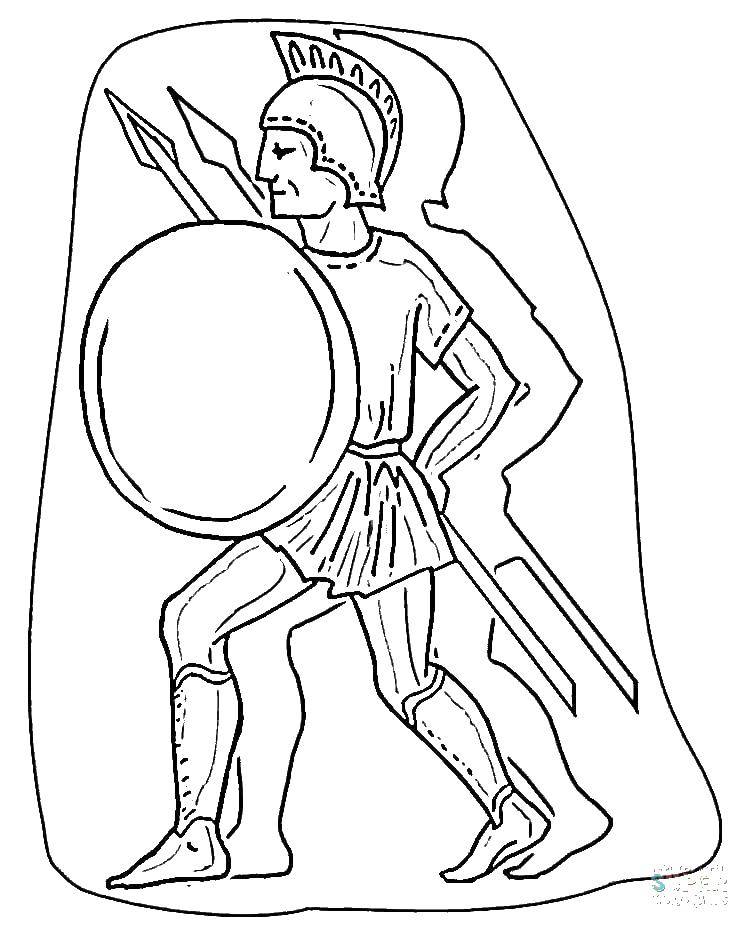 Coloring Image Gladiator. Category coloring. Tags:  gladiators, ancient Rome.
