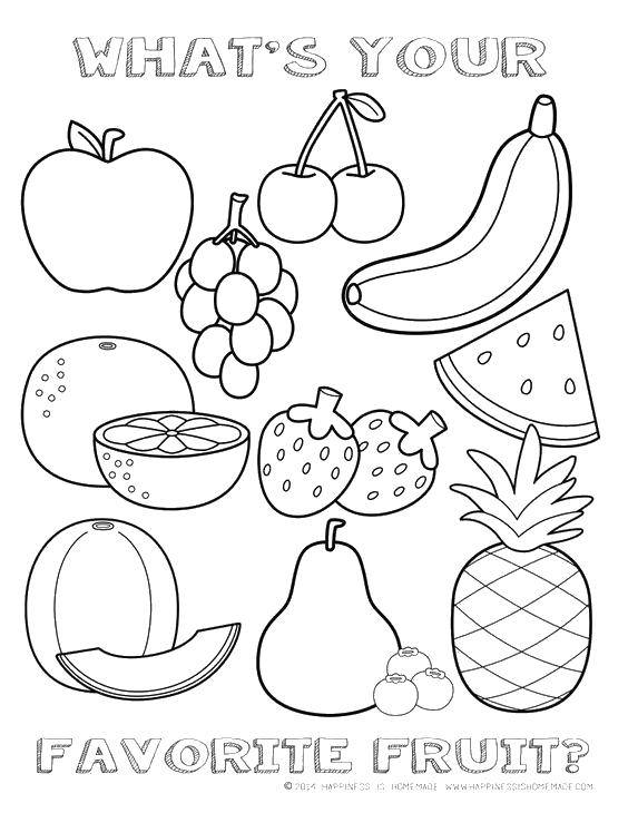Название: Раскраска Какой твой любимый фрукт?. Категория: Еда. Теги: фрукты.