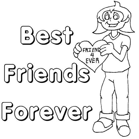 Coloring Best friends forever. Category greetings. Tags:  Postcard, congratulation.