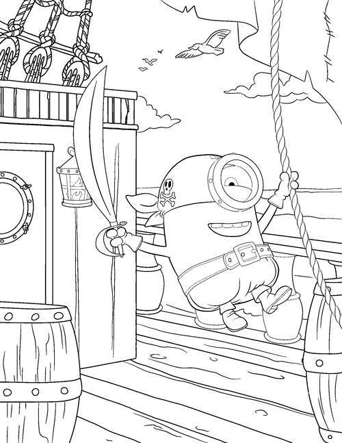 Coloring Mignon pirate. Category the minions. Tags:  minions, cartoons, pirates.